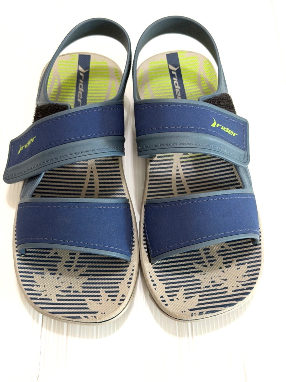 Rider by Grendene Kids Waterproof Sport Sandals Navy/Lime Size US 5/6 (EU 37/38